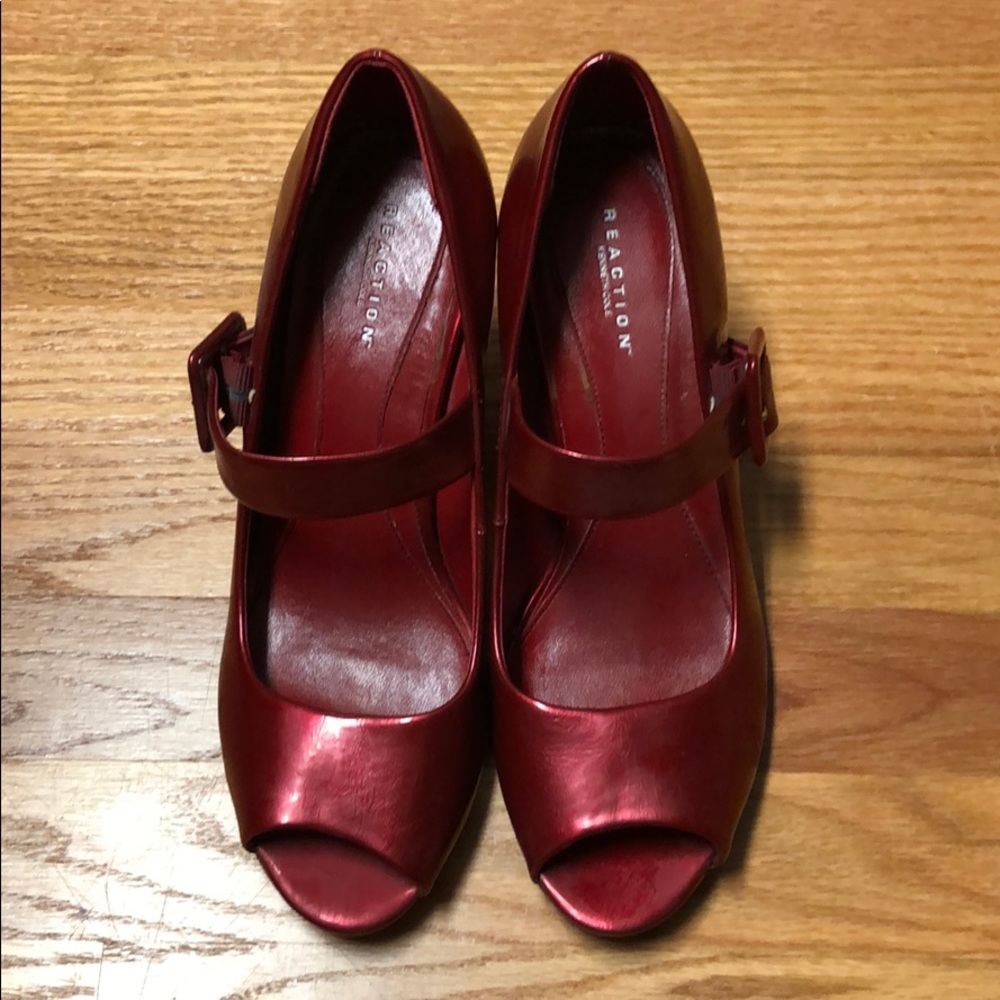 Reaction by Kenneth Cole, red Mary Jane pumps.